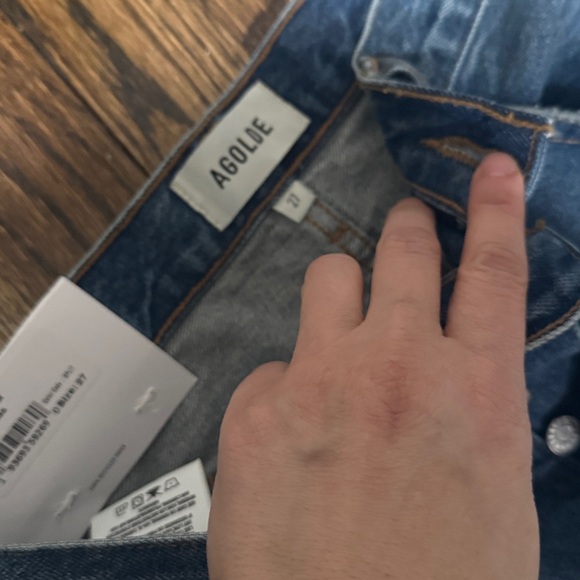 $258 NWT AGOLDE  LUNA HIGH RISE PIECED TAPER
IN SPLIT SZ 27 - Picture 5 of 12